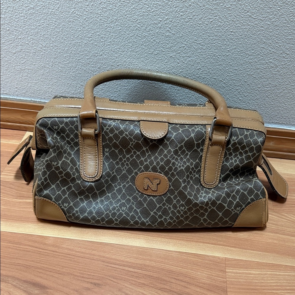 Vintage Nina Ricci "Giraffe" Monogram Handbag / Satchel